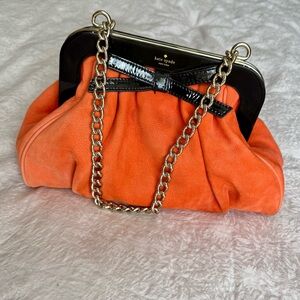 Kate Spade X Garance Dore Rare Orange Suede Bag with Chain Strap